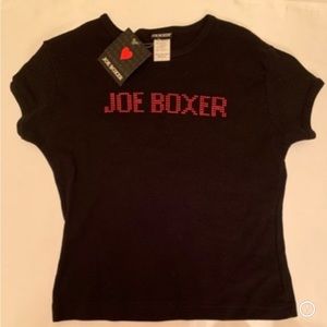 Joe Boxer Black w/Red-Embellishments, Trendy Women Junior Large Tee Shirt- NWT!